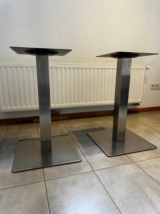 Postument do stołu, podstawa, noga metalowa, srebrna