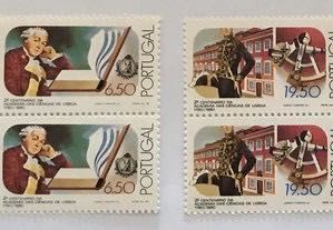2 quadras selos novos - Academia de Ciências de Lisboa - 1980