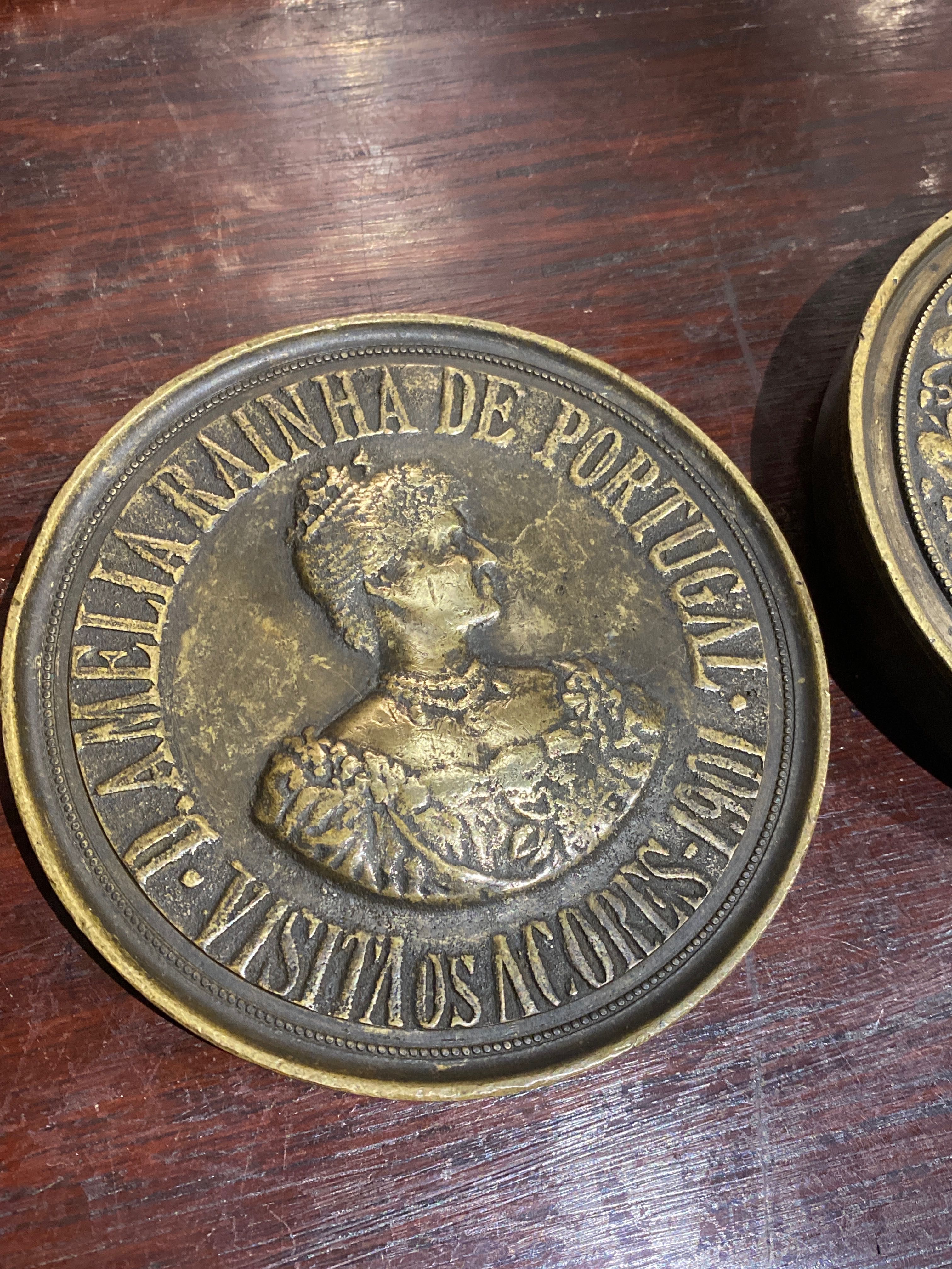 Caixa Guarda jóias em bronze Rainha D. Amélia Visita os Açores 1901