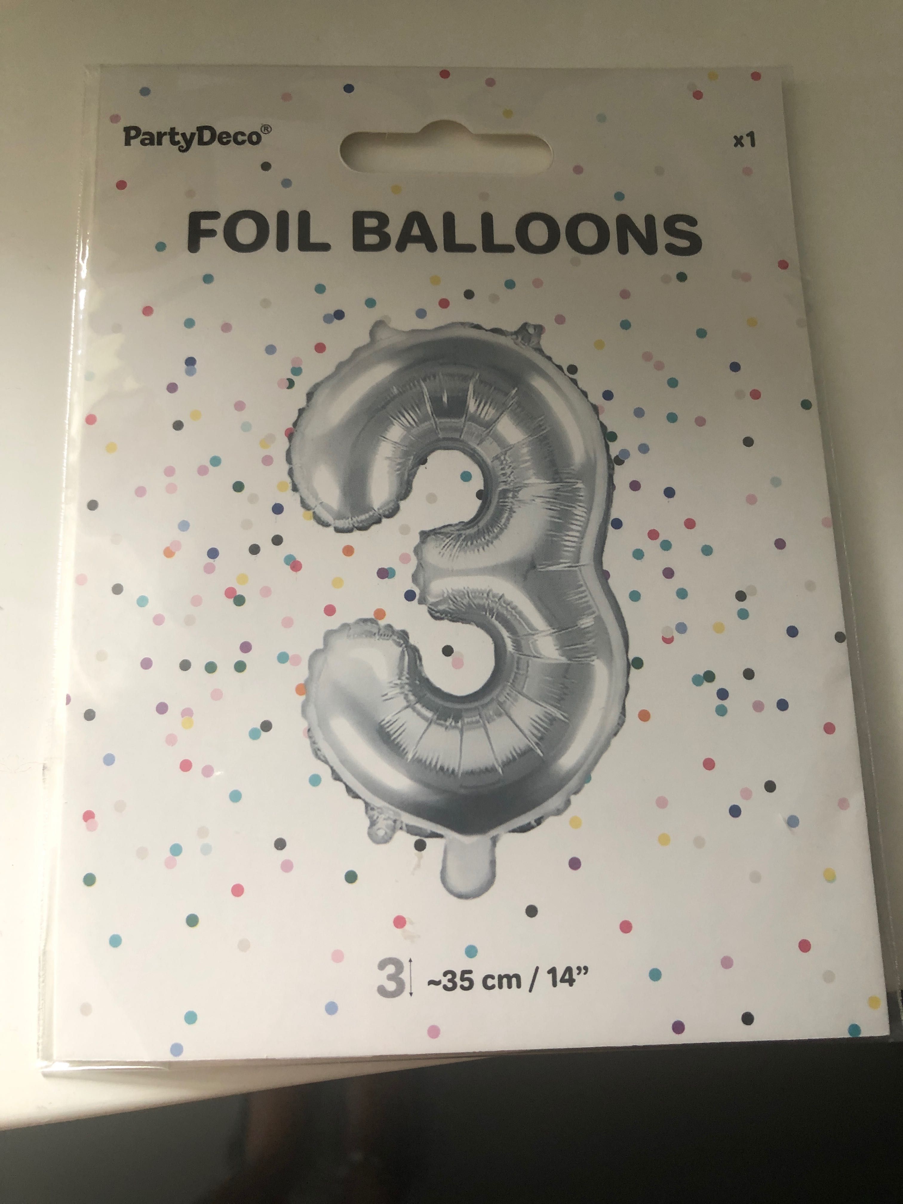 Balon srebrny urodzinowy 3