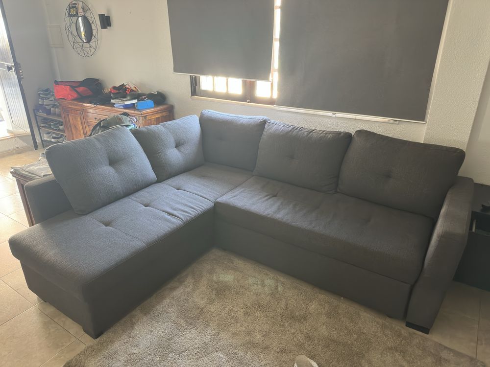 Sofá-cama em L - Bom estado