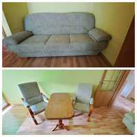Zestaw wypoczynkowy kanapa rozkladana + dwa fotele.