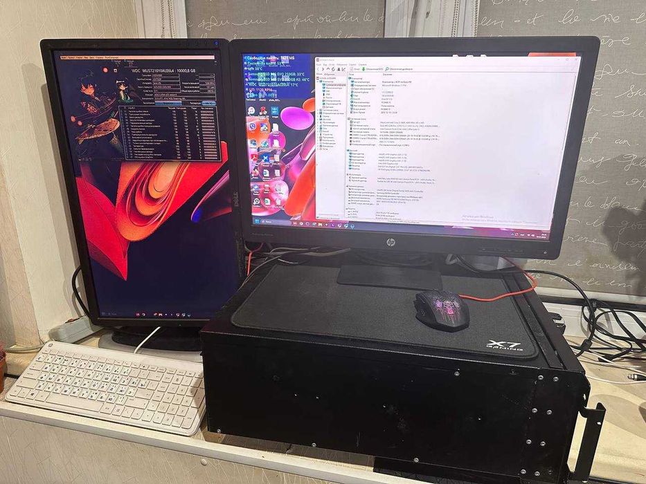 професійний сервер Asus WS C246 Pro + 10TB  + SSD NVMe + 2 монітори 24