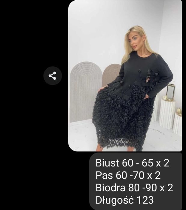 Sukienka Paparazzi Fashion czarna kwiaty rozmiar uni