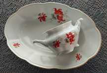 Porcelanowa cukiernica+patera Chodzież-PRL - powojenna,unikat