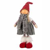 Ozdoba świąteczna Doll lalka 32cm czerwona srebrna
