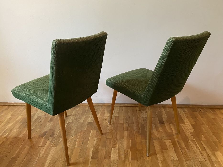Krzesło typ 200-244 Słupska fabryka mebli. PRL retro vintage 1 Zielone