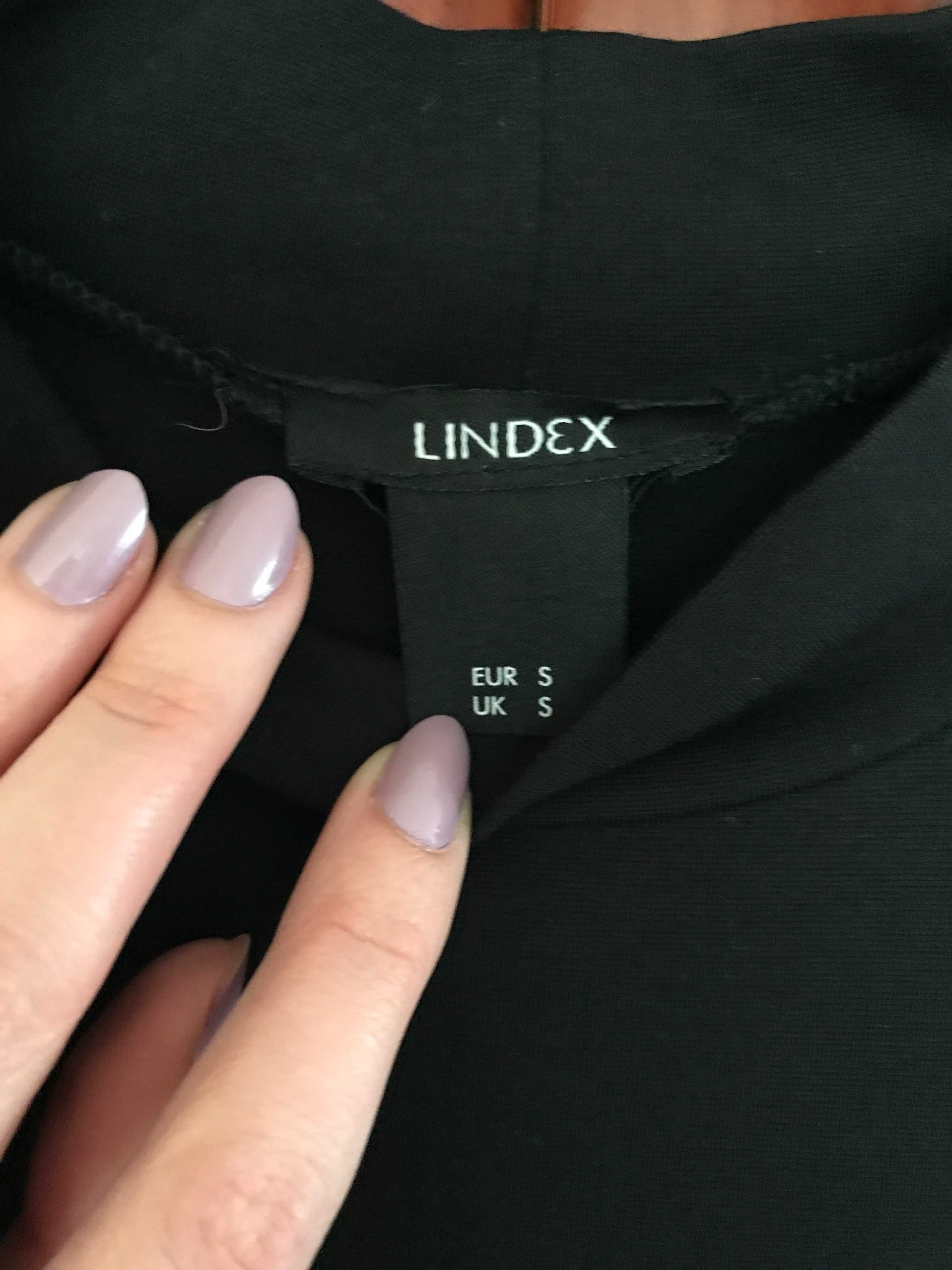 LINDEX czarna asymetryczna sukienka tuba z półgolfem S