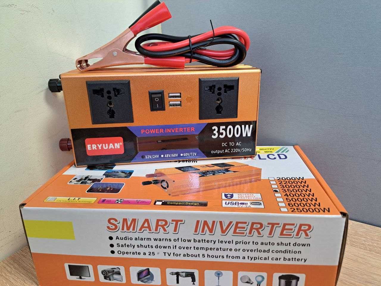 Преобразователь напряжения инвертор 3500W c LCD экраном 12/24V -220V