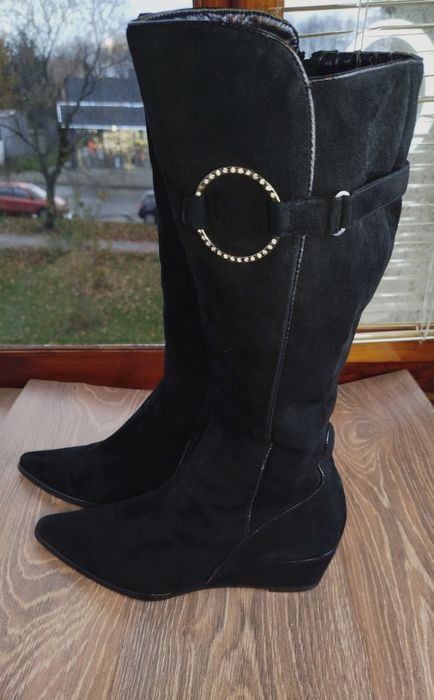 Зимові сапожки, замшові чоботи 39р, 25см