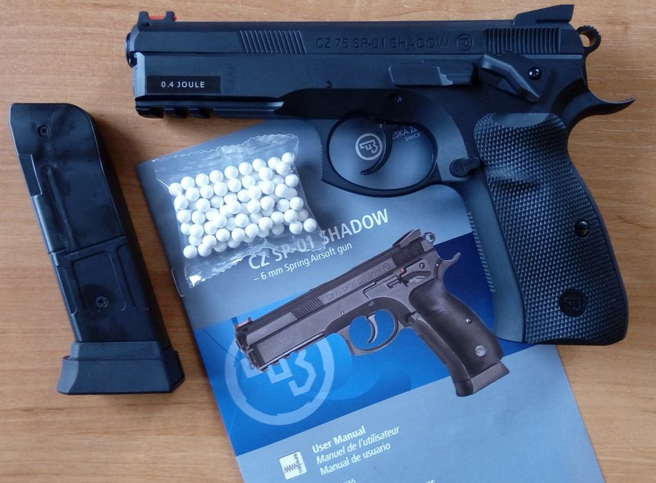 Потужний дитячий пістолет CZ75 SP-01 на кульках, спринговий іграшковий