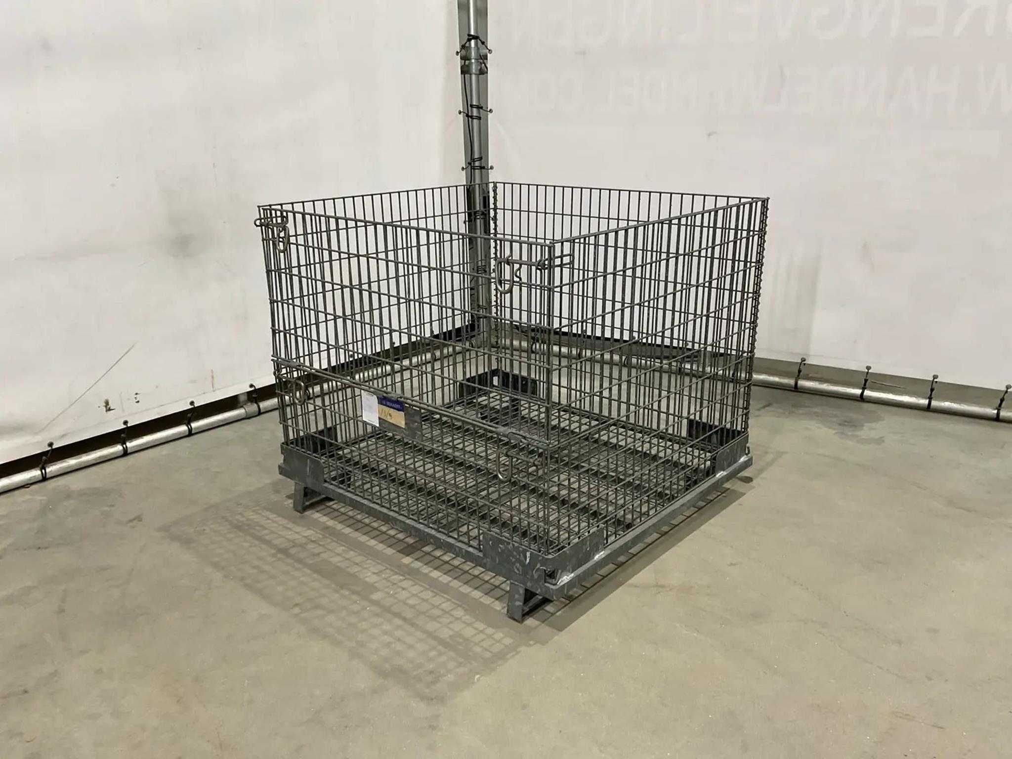 Kosz Siatkowy Składany Metalowy Gitterbox Pojemnik Magazyn 120x110cm