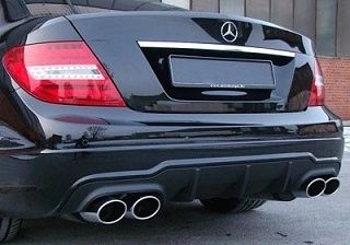Mercedes W204 Tylny Dyfuzor Zderzaka Spoiler AMG LOOK Czarny Połysk