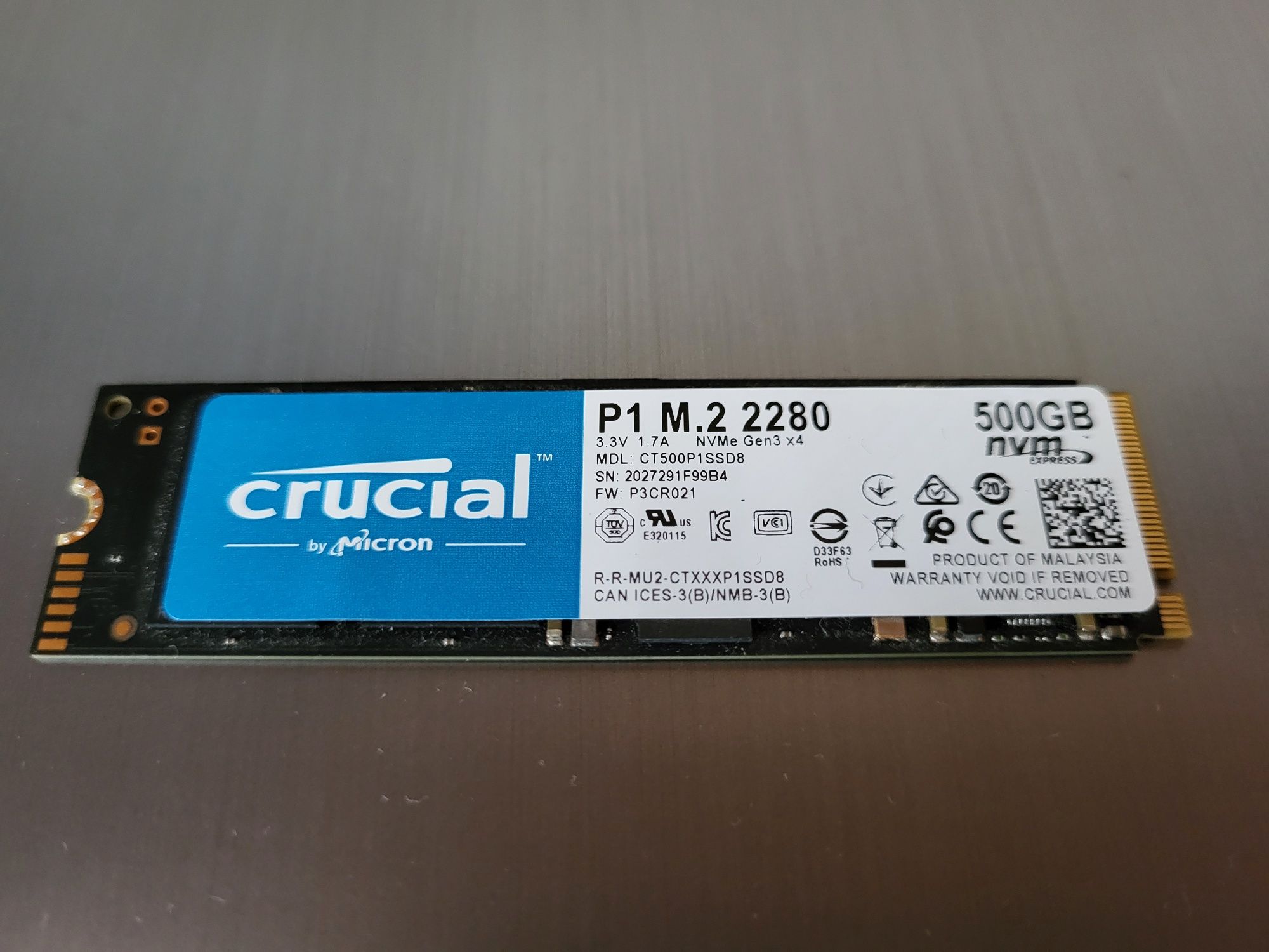 SSD m2 CRUSIAL 500gb 99% майже нова