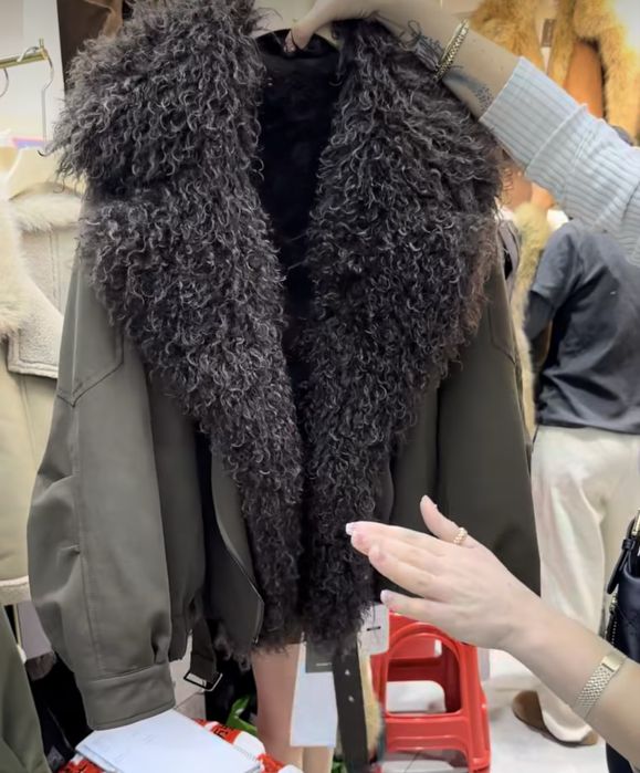 Куртка лама, парка, пуховик, шуба