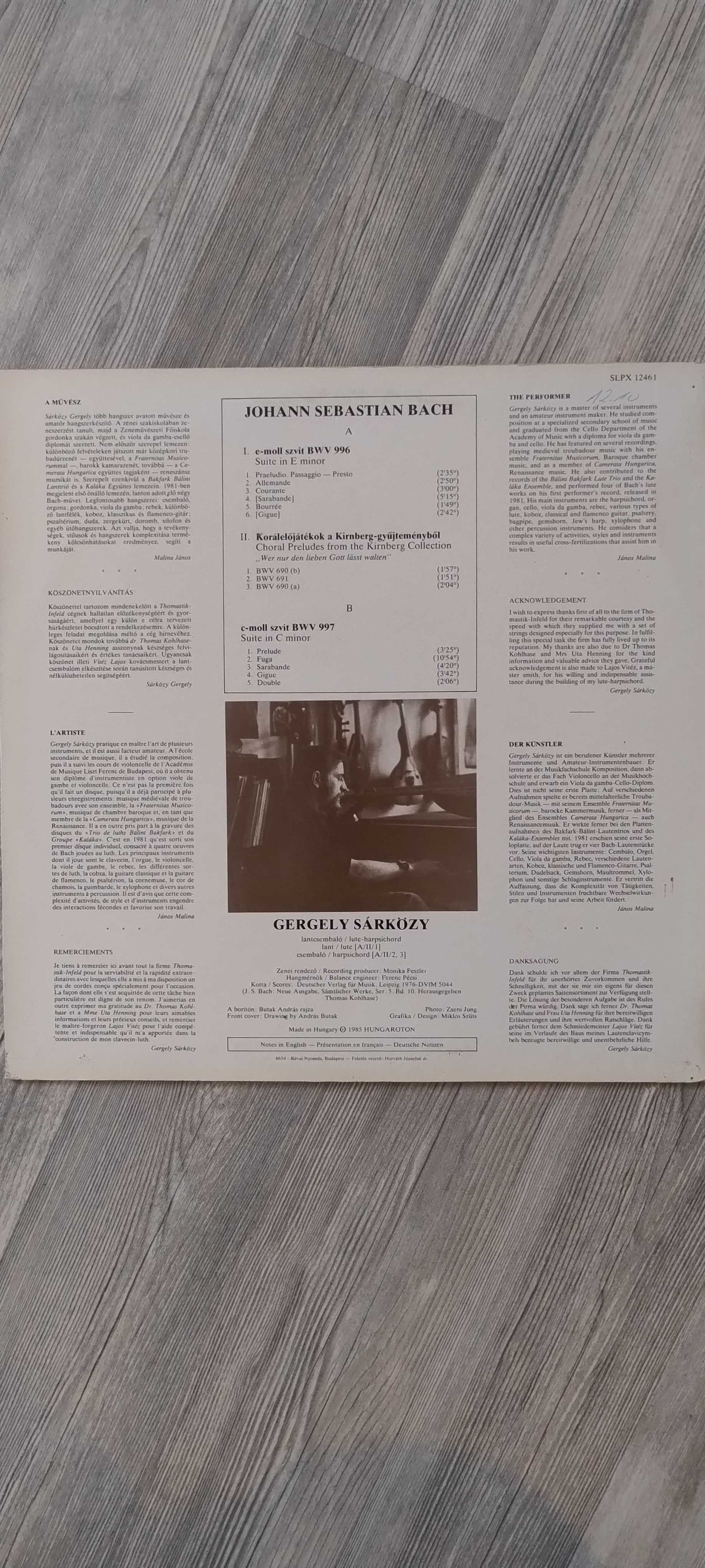 LP / J.S.Bach - Suity BWV 996 i 997