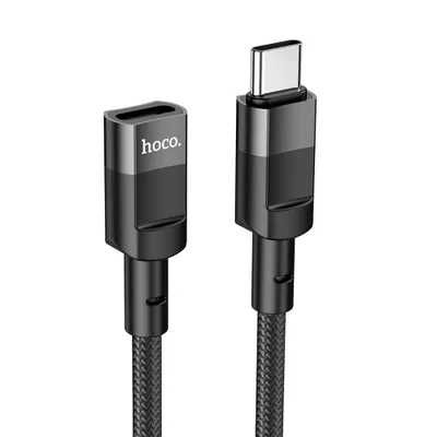 HOCO adapter OTG Typ C (męski) do Typ C (żeński) 3A U107 1,2 m czarna