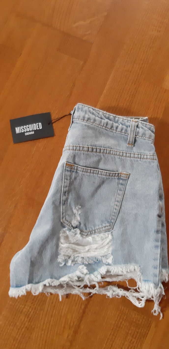 Spodenki jeans Missguided przetarcia nowe z metką 36