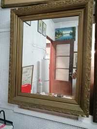 Espelho antigo madeira trabalhada 82x66cm