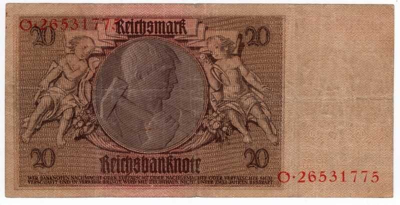 Banknot 20 Reichsmark 1929 Niemcy