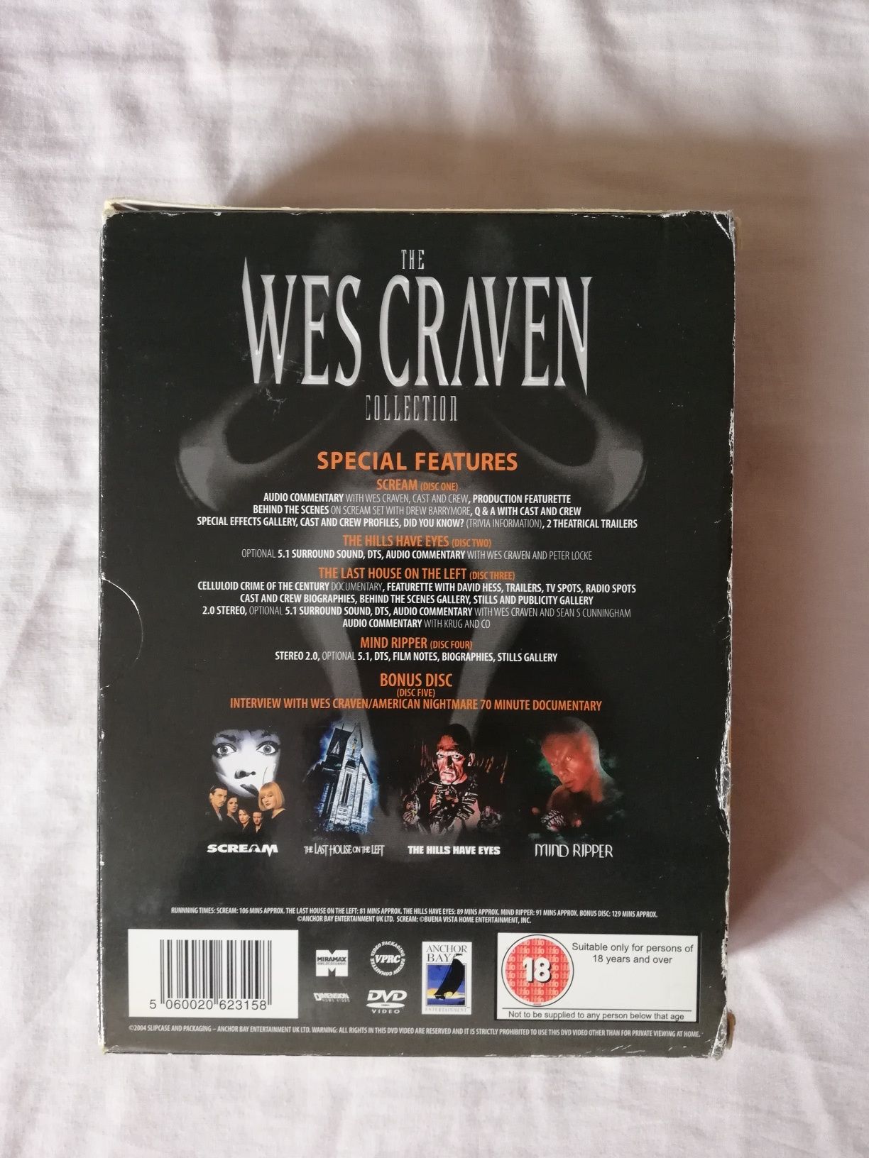 Wes Craven - edição de coleccionador em dvd, 5 discos (portes grátis)