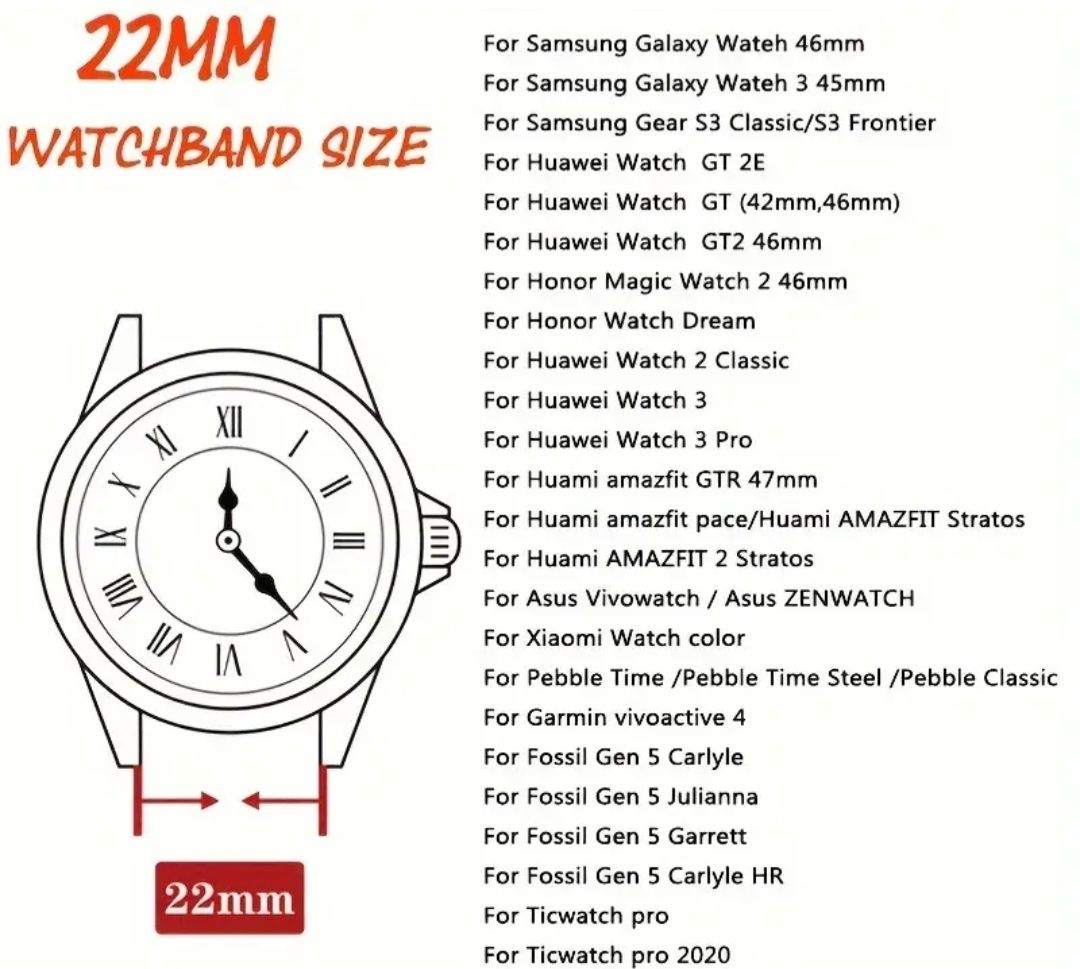 Bracelete smartwatch, 22mm