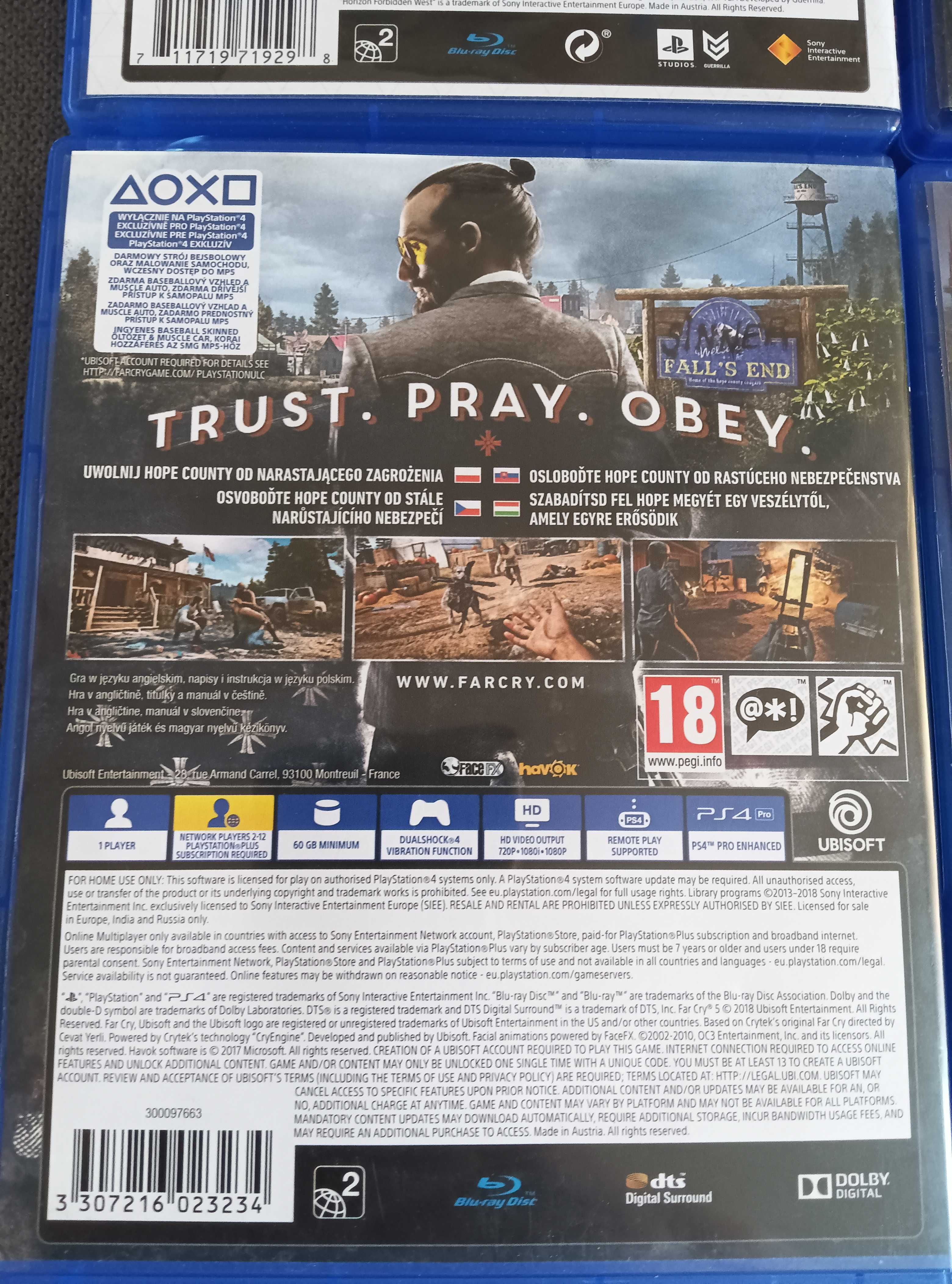 Gry PS4: Forbiden West, RDR2, Farcry 6/5, God of War, Jedi, Uncharted