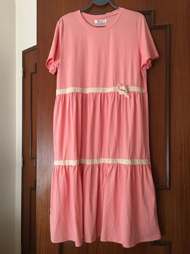 Vestido Comprido Salmao da Moda Ana
