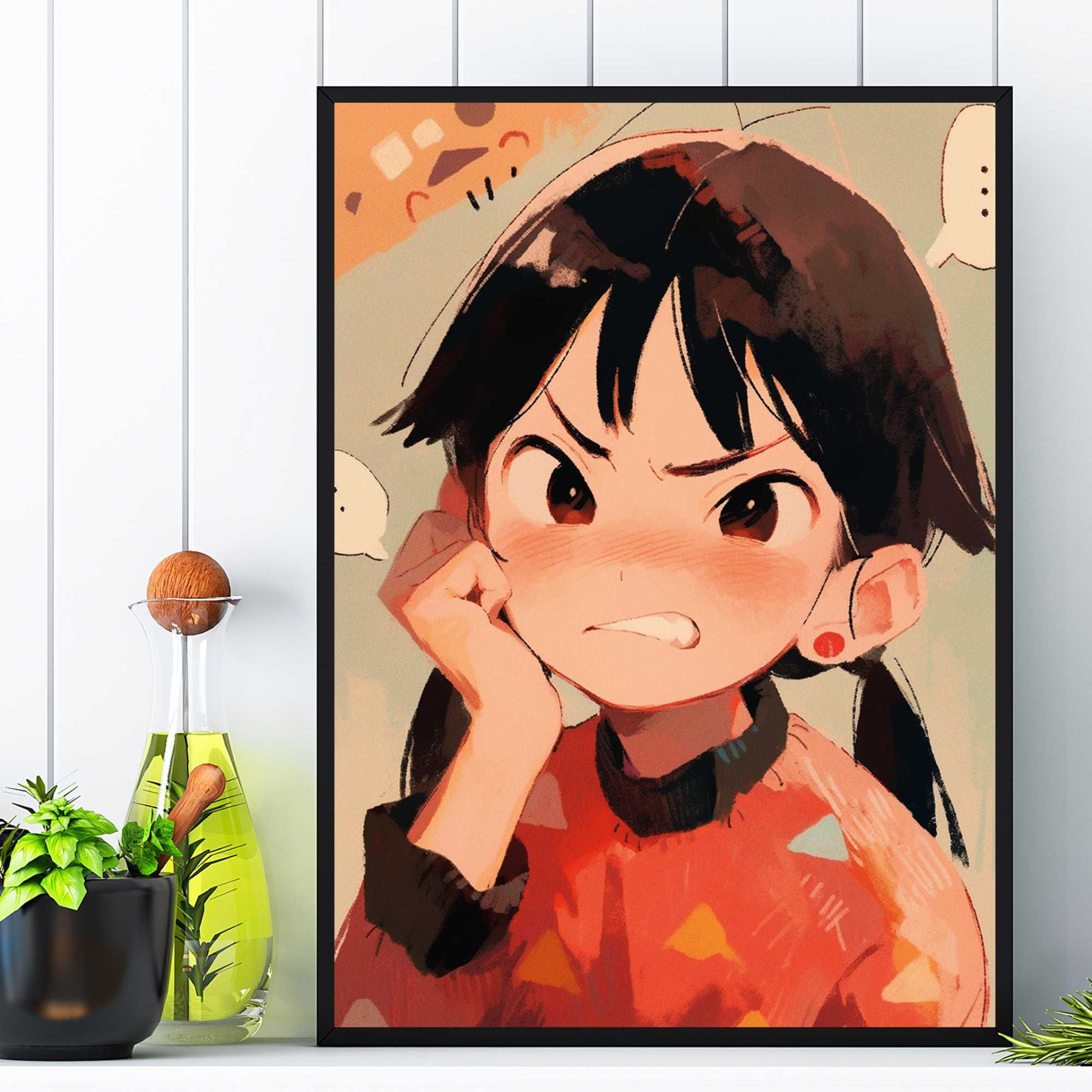 plakat anime manga japoński styl, plakat postać anime styl manga