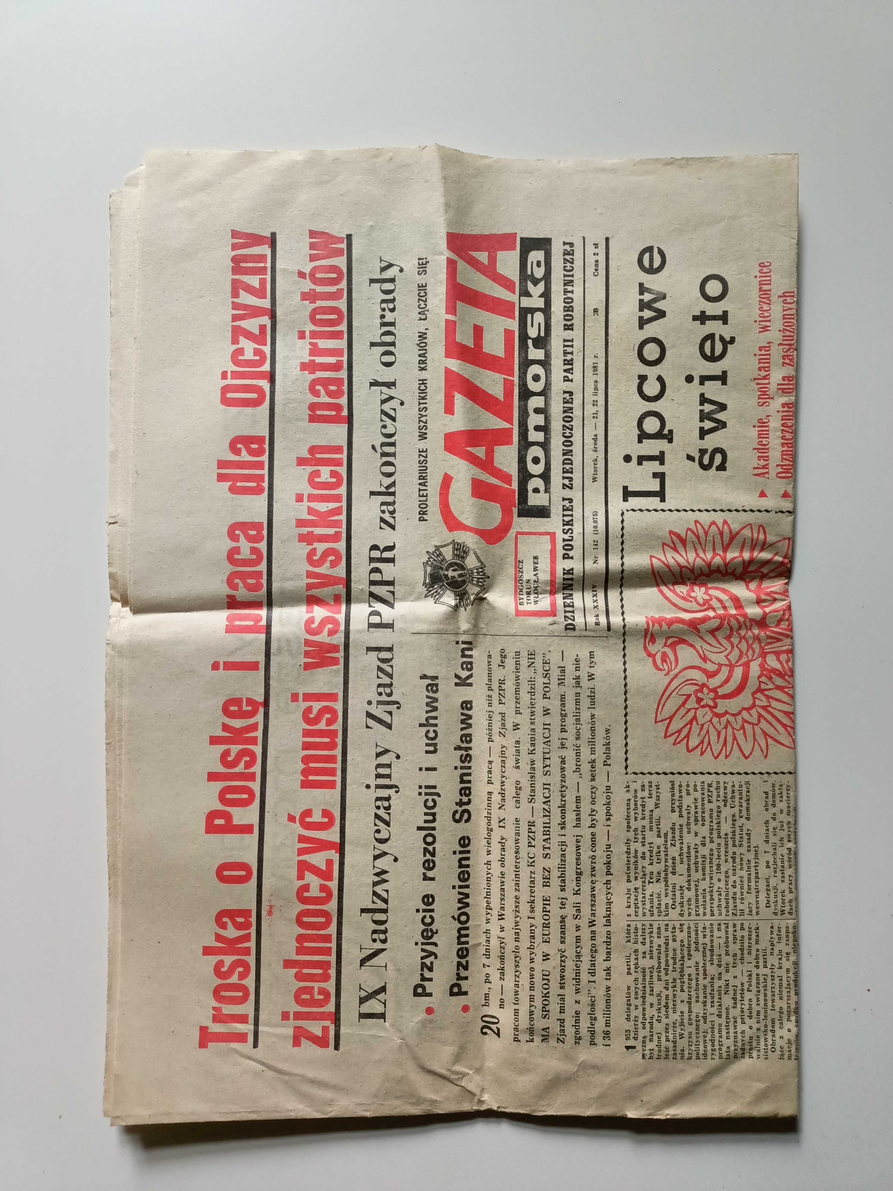 Gazeta Pomorska 1981 Nr 142 PZPR