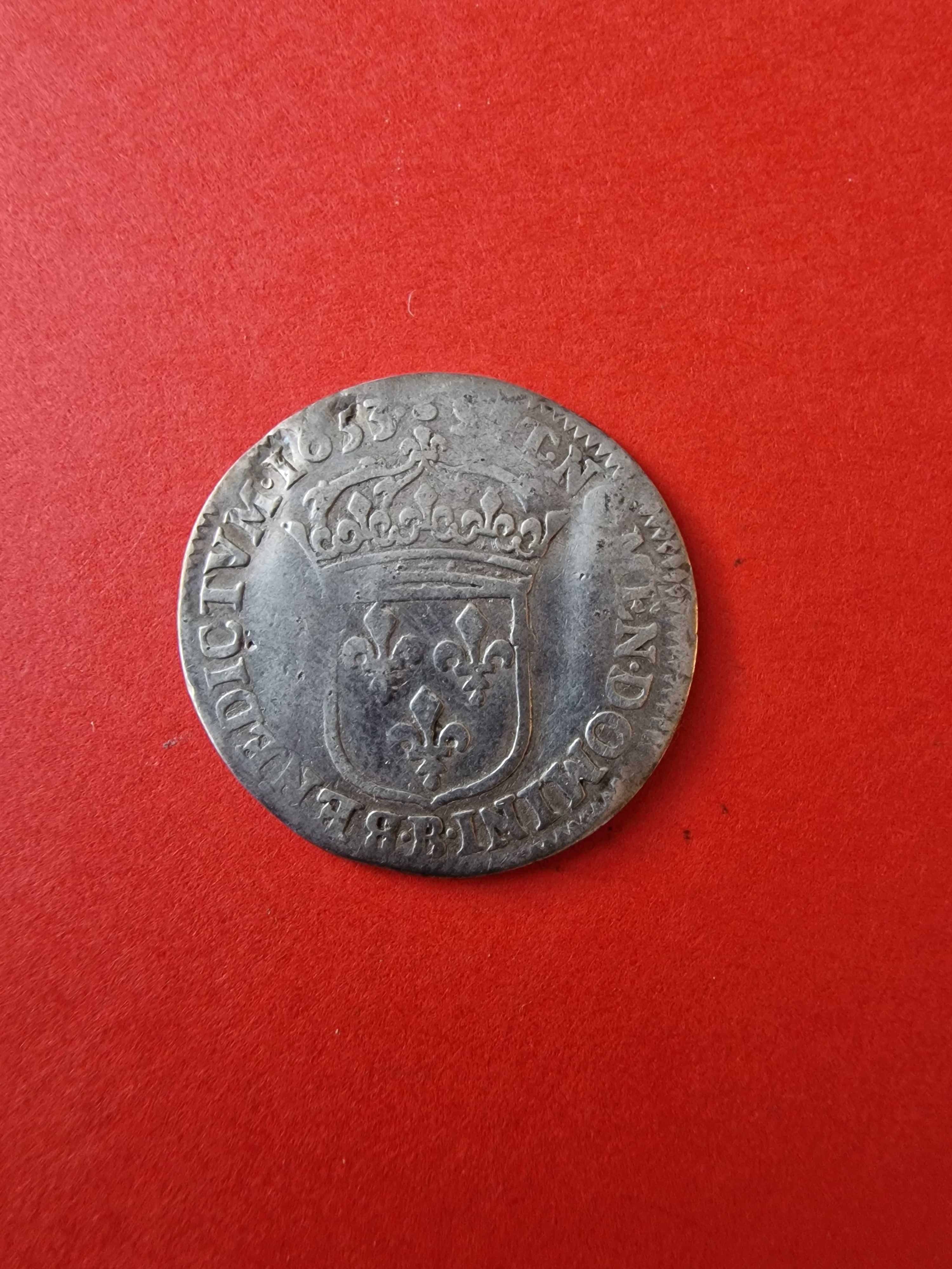Francja Ludwik XIV 1653 srebro