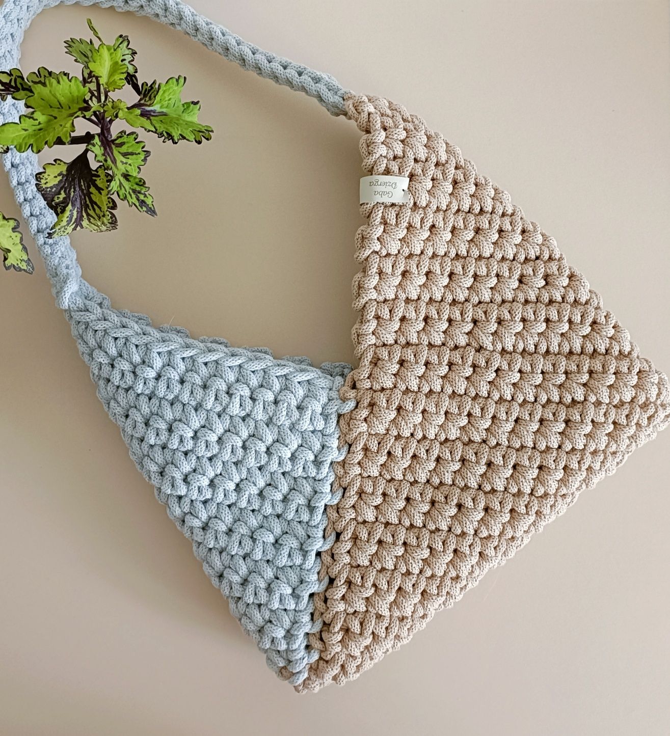 Torebka ze sznurka bawełnianego handmade