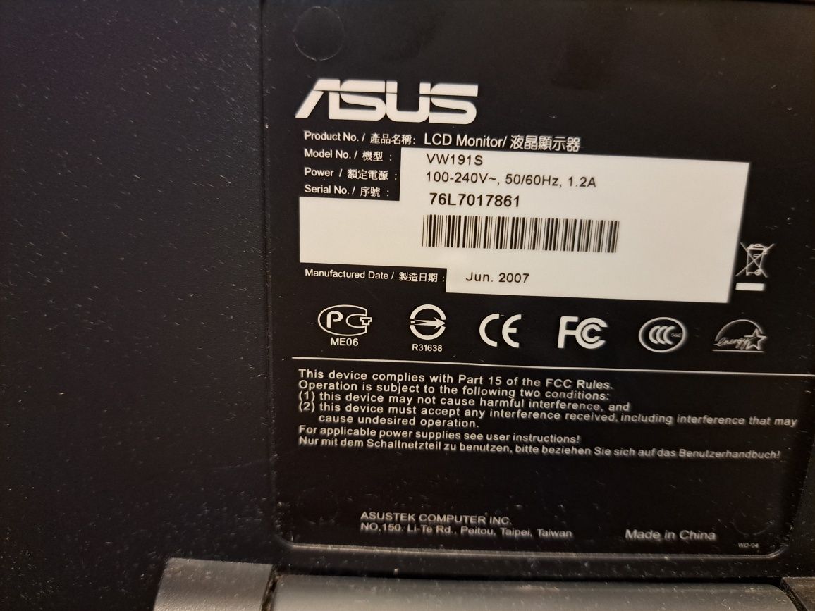 Monitor LCD 15" Asus
