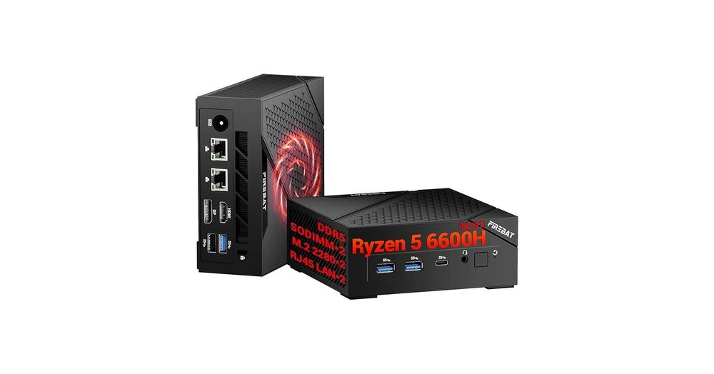 мини ПК FIREBAT AM02 на AMD Ryzen 6600H DDR5-16GB SSD m2 512gb