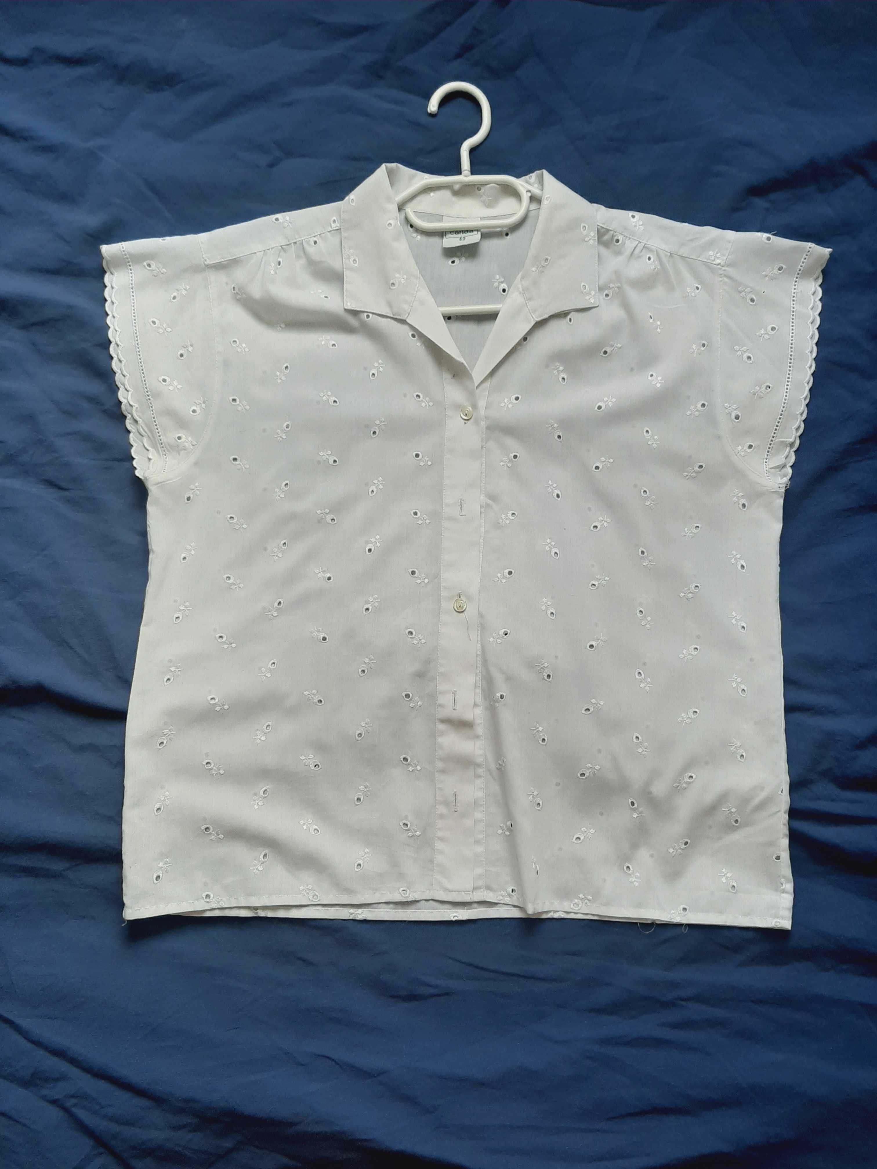 biała bluzka wyszywana XL