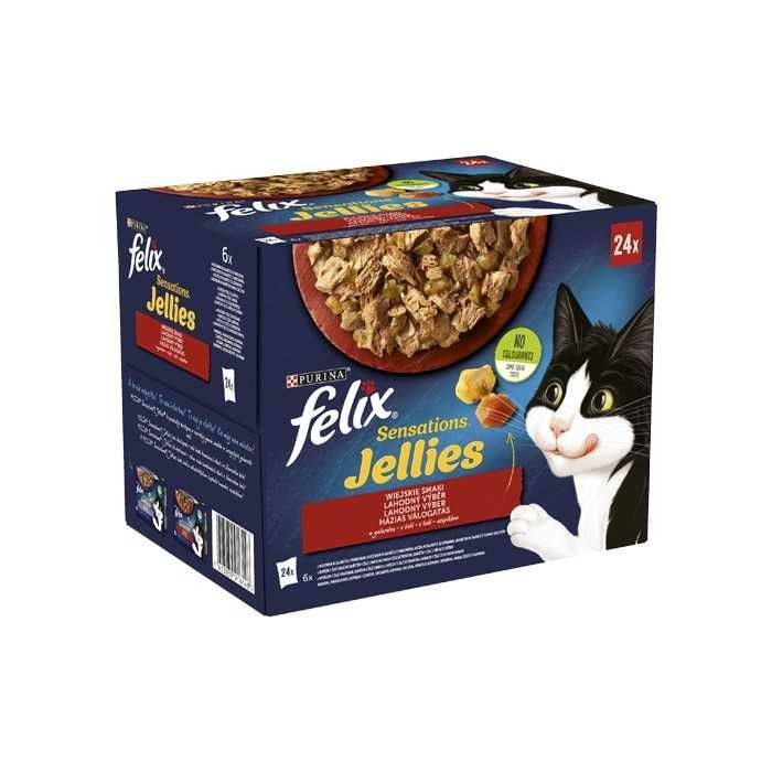 Purina mokra karma dla kota Felix Sensations 24 sztuki mix smaków