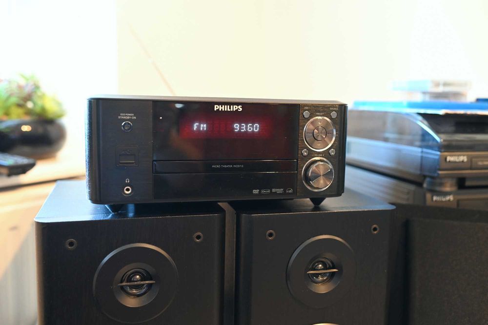 mini wieża Philips MCD712, pilot, kolumny, idealny stan wizualny