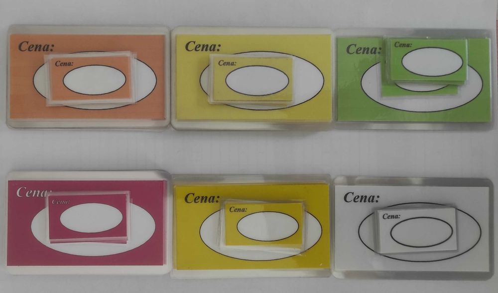 Cenówki laminowane małe i duże.