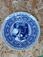 Vintage stary porcelanowy talerz angielski WEDGWOOD queen Elżbieta ll