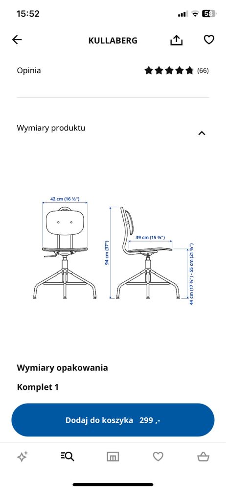 Krzeslo biurowe ikea kullaberg