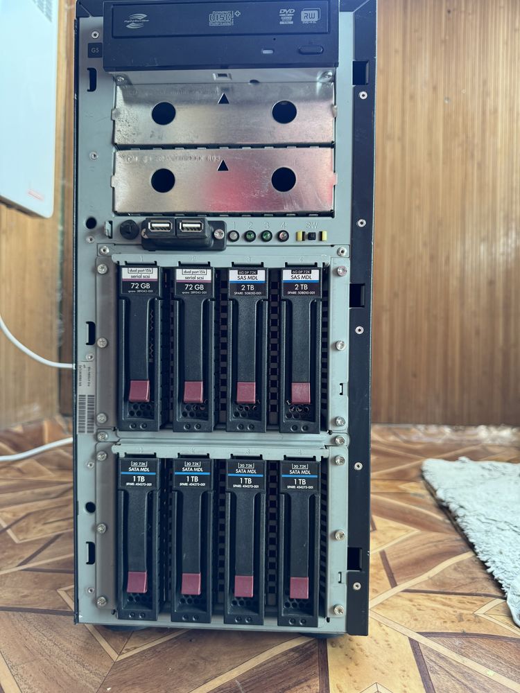 Сервер HP CPU: 2X intel Xeon E5450/12Gb/250Gb+1Tb/ATX