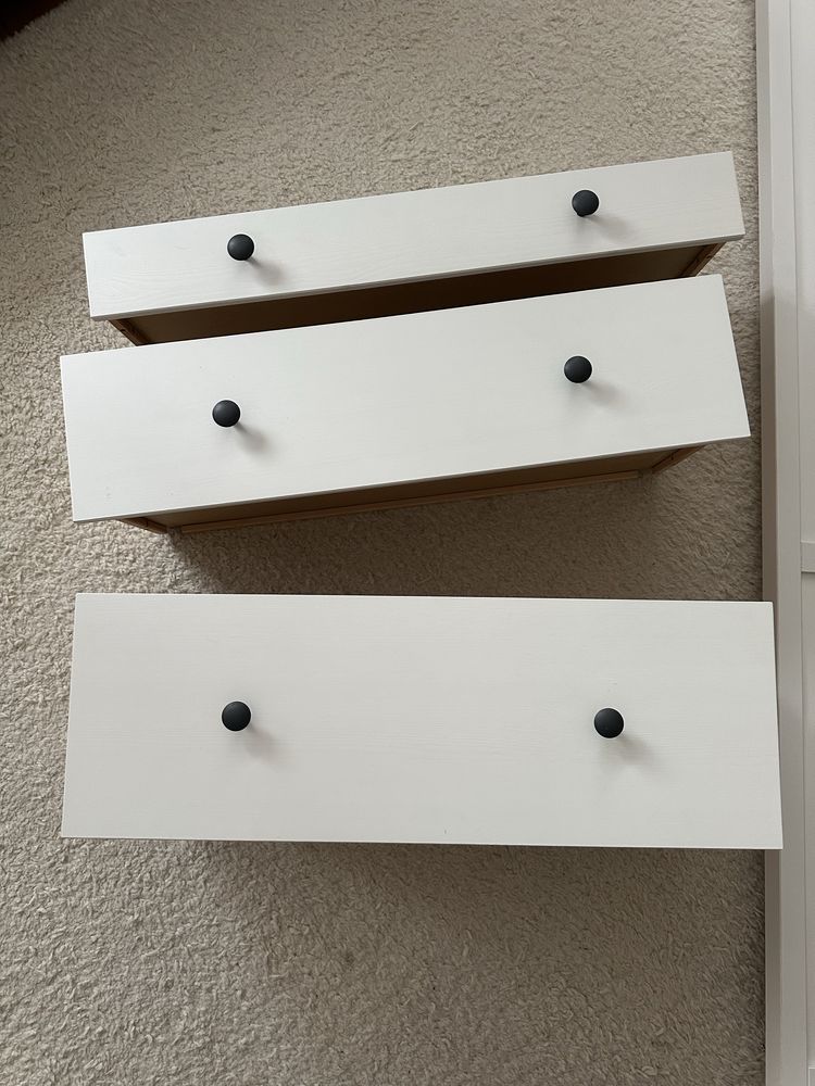 Witryna ikea Hemnes biała z 3 szufladami
