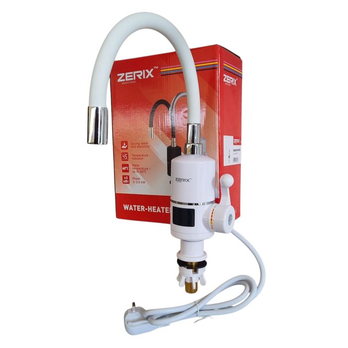 Проточний водонагрівач потужність 3 кВт чорного та білого кольору