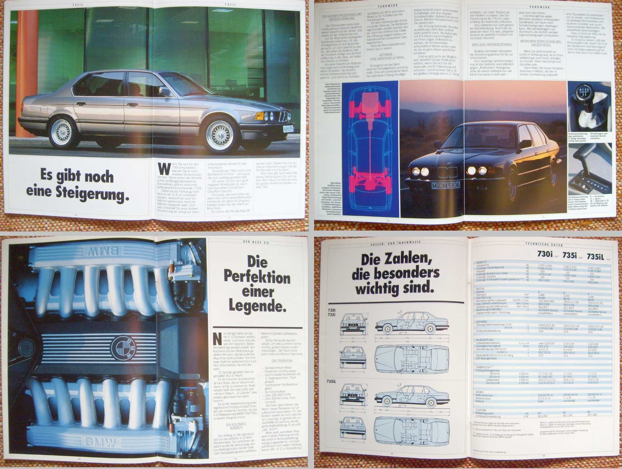BMW 7 E32 730i 735i 735iL (LANG) - 4 sztuki 1986 + 1987 + 1989 + 1991