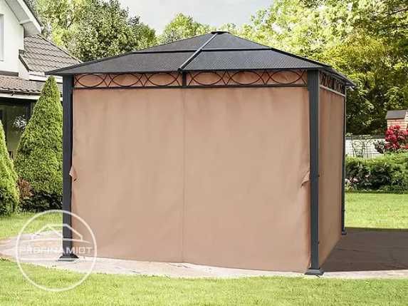 Pawilon ogrodowy Hardtop Rendezvous Deluxe szaro-brązowy, 3x3m