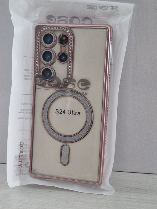 Bling Magsafe Case do Samsung Galaxy S24 Ultra różowy