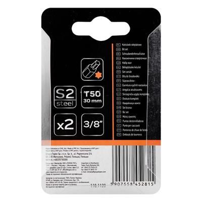 Końcówka TORX T50 L-30mm 3/8 S2 2szt Neo