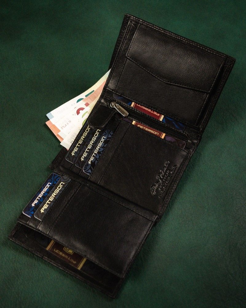 duży portfel męski z systemem rfid protect - peterson