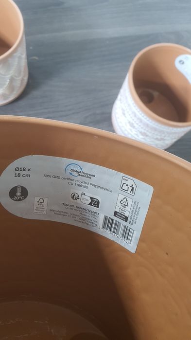 Zestaw 3 doniczek etniczne we wzory Boho rustykalne