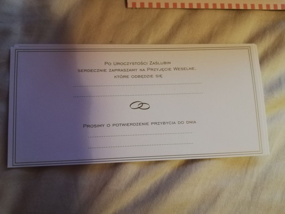 2 zaproszenia ślubne